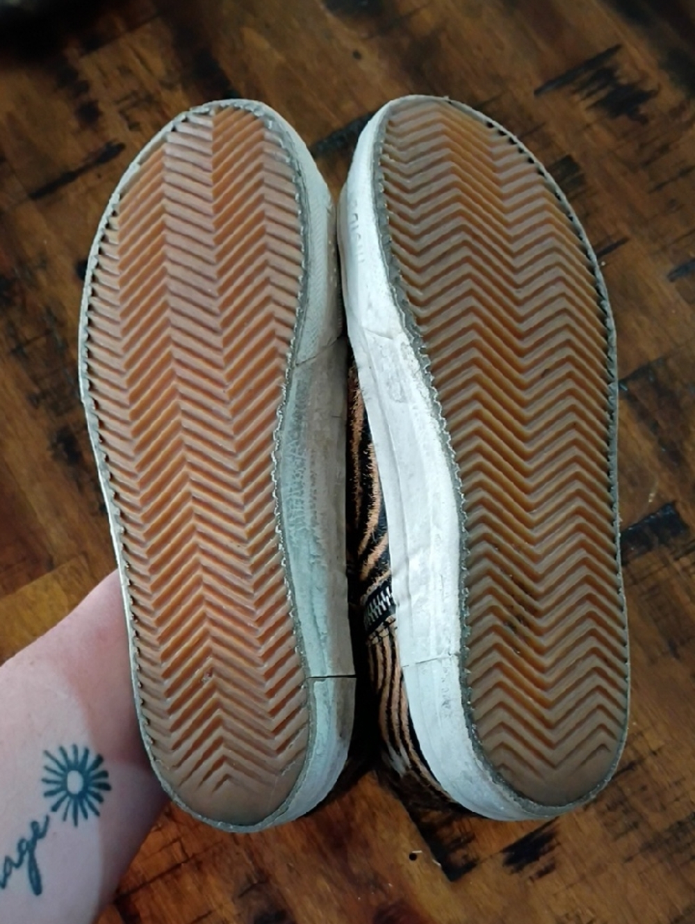 GGDB High-Top Sneakers in Beige, Black & Tan Zebra - Picture 4 of 6